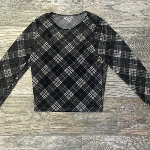 HOLLISTER Plaid Mesh Longsleeve Shirt with Built In Black Tank